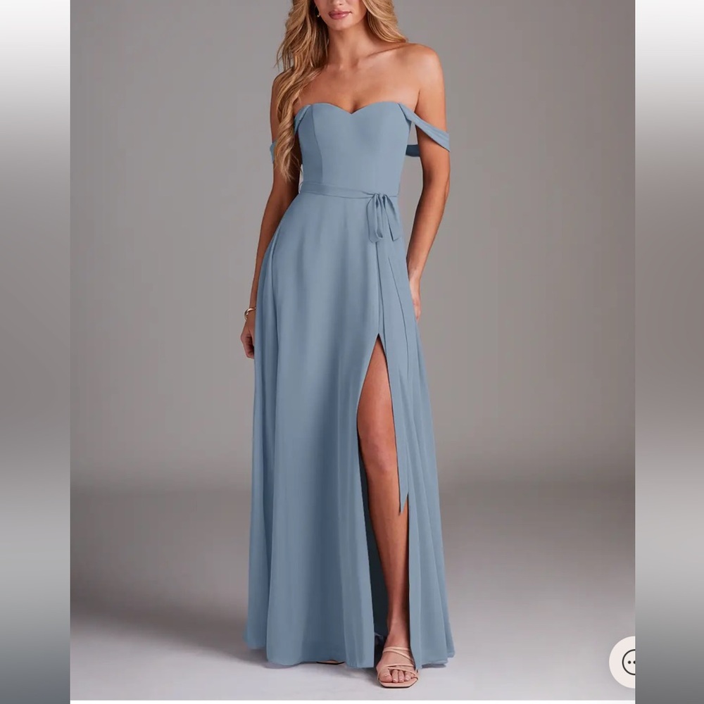 Azazie Bridesmaids Dress ‘Aaron’ Dusty Blue